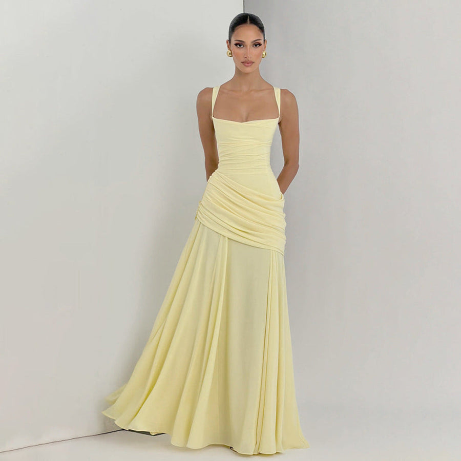Vestido elegante liso ceñido para mujer