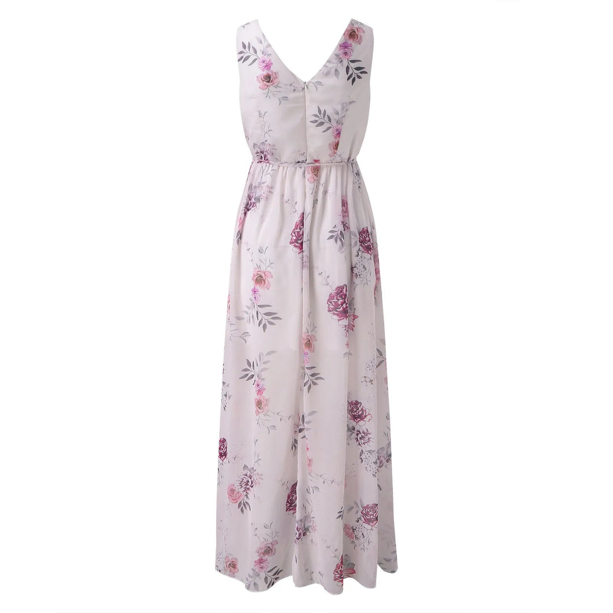 Vestido maxi cruzado para mujer con estampado floral y escote en V