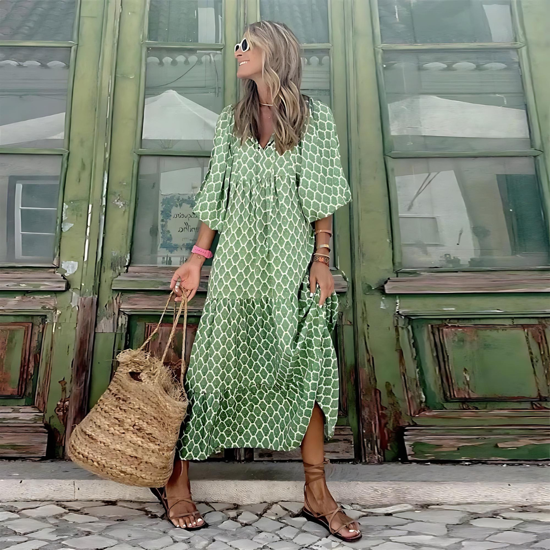 Vestido maxi de verano escalonado para mujer