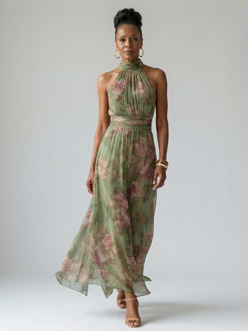 Vestido maxi sin mangas para mujer