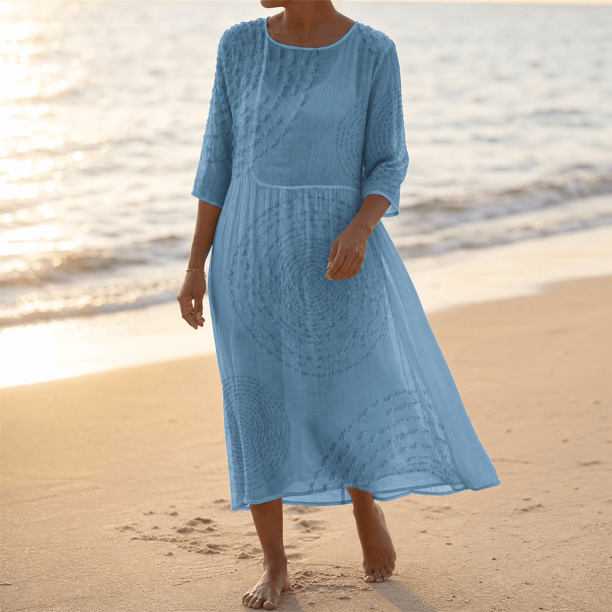 Vestido Midi con Textura en Relieve