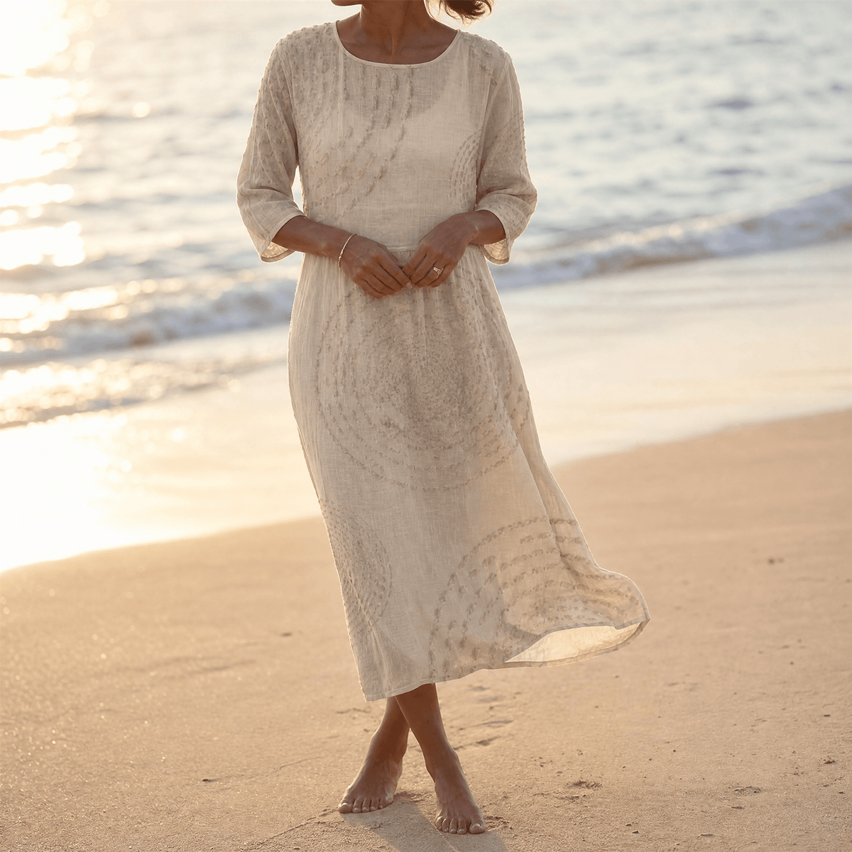 Vestido Midi con Textura en Relieve