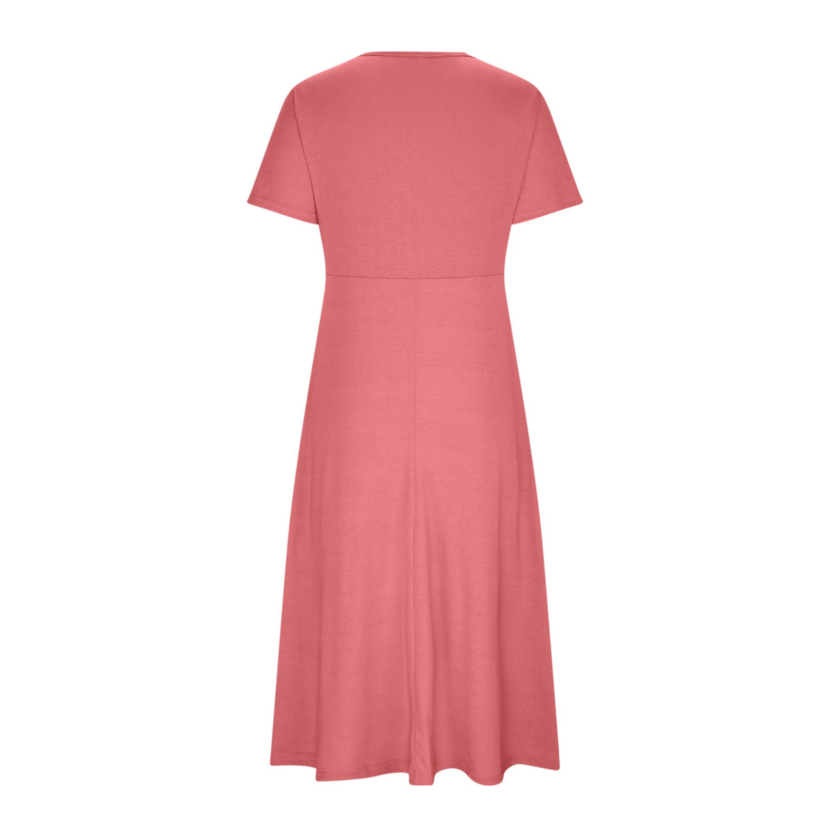 Vestido midi de corte en A con cuello en V para mujer