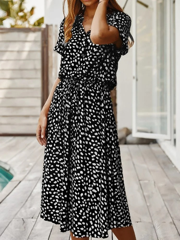 Vestido midi de verano - Vestido midi ligero y cómodo