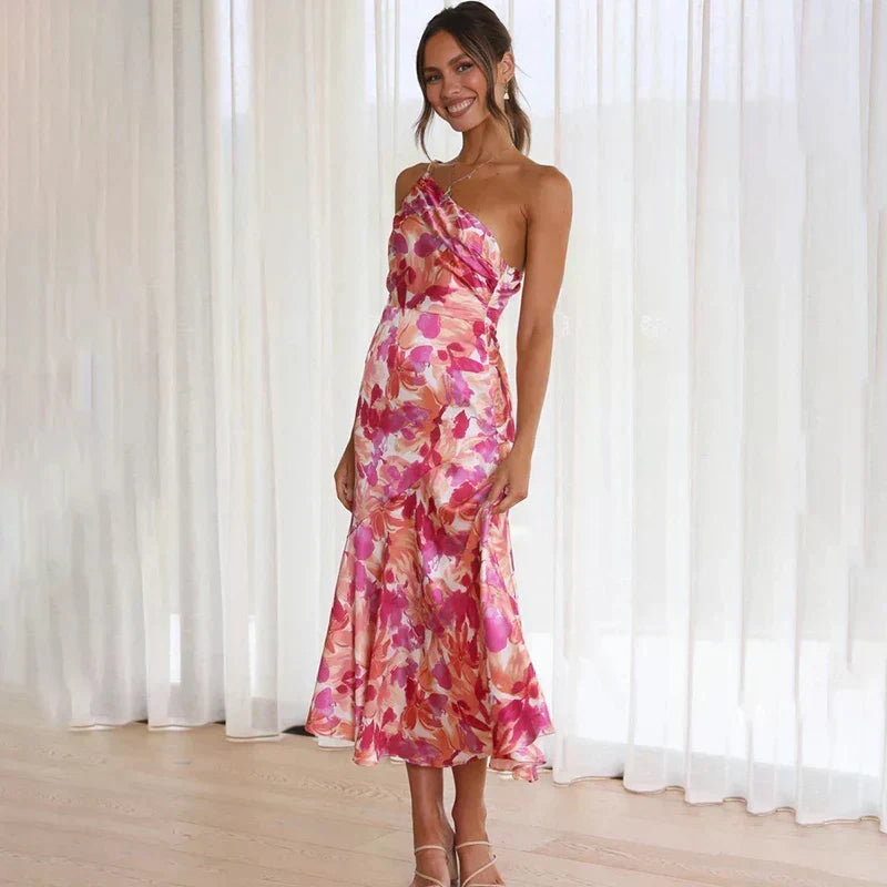 Vestido Midi Floral Asimétrico Elegante para Cualquier Ocasión