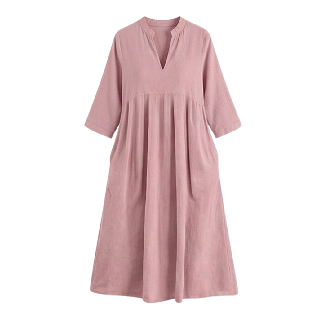 Vestido midi suave para mujer con bolsillos