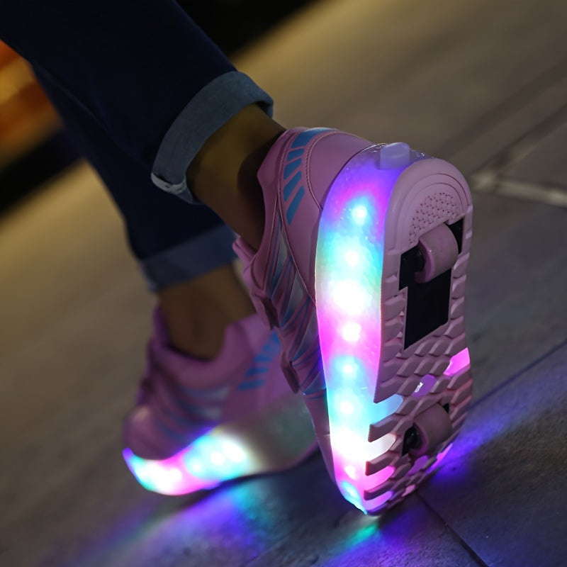 Zapatillas con ruedas luminosas para niños que aman el movimiento