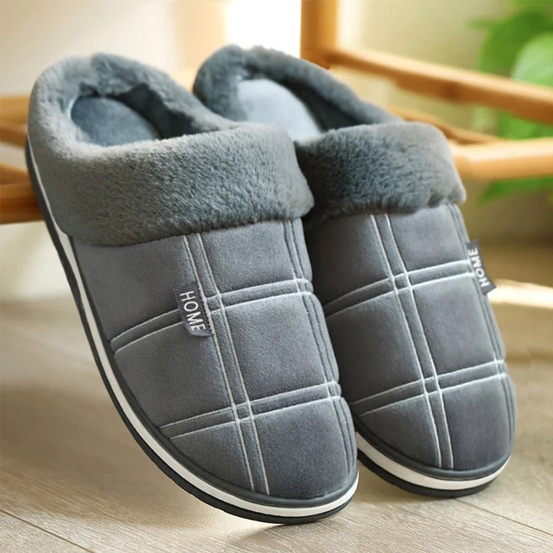 Zapatillas de casa de lona a rayas para hombre