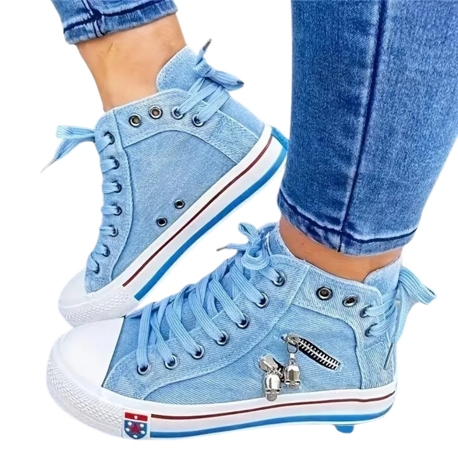 Zapatillas de deporte altas denim para mujer
