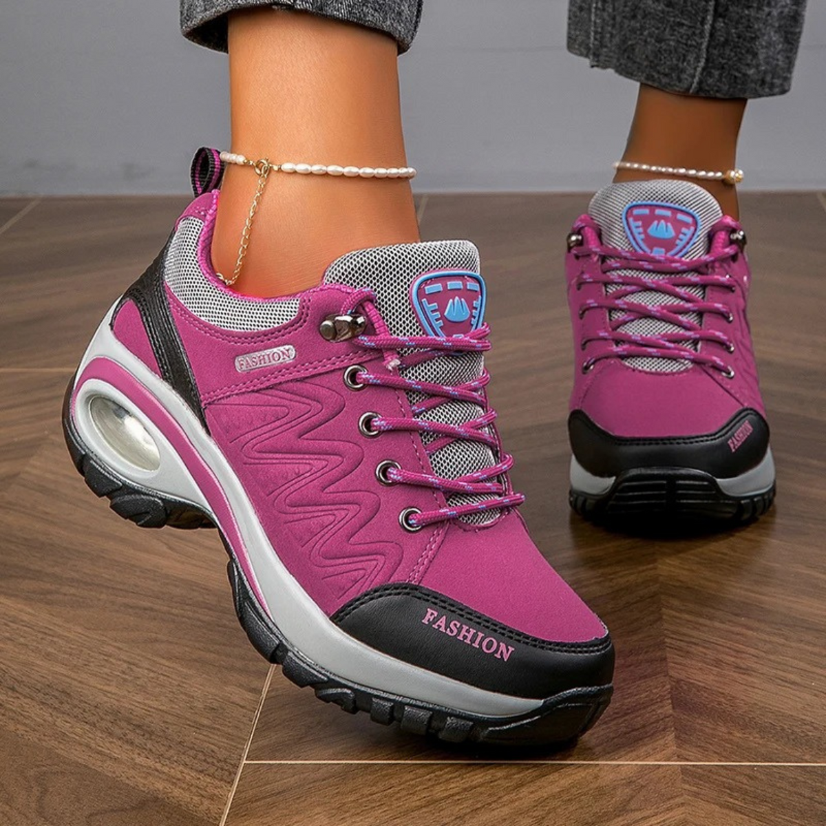 Zapatillas de senderismo impermeables para mujer con diseño multicolor