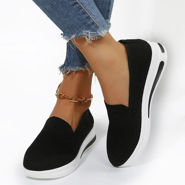 Zapatillas deportivas transpirables con puntera ancha para mujer