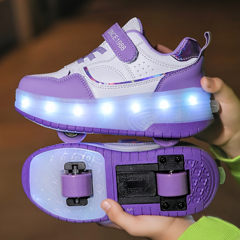 Zapatillas infantiles con luces y ruedas
