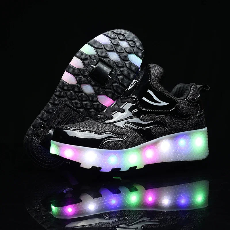 Zapatillas infantiles con ruedas y luces LED