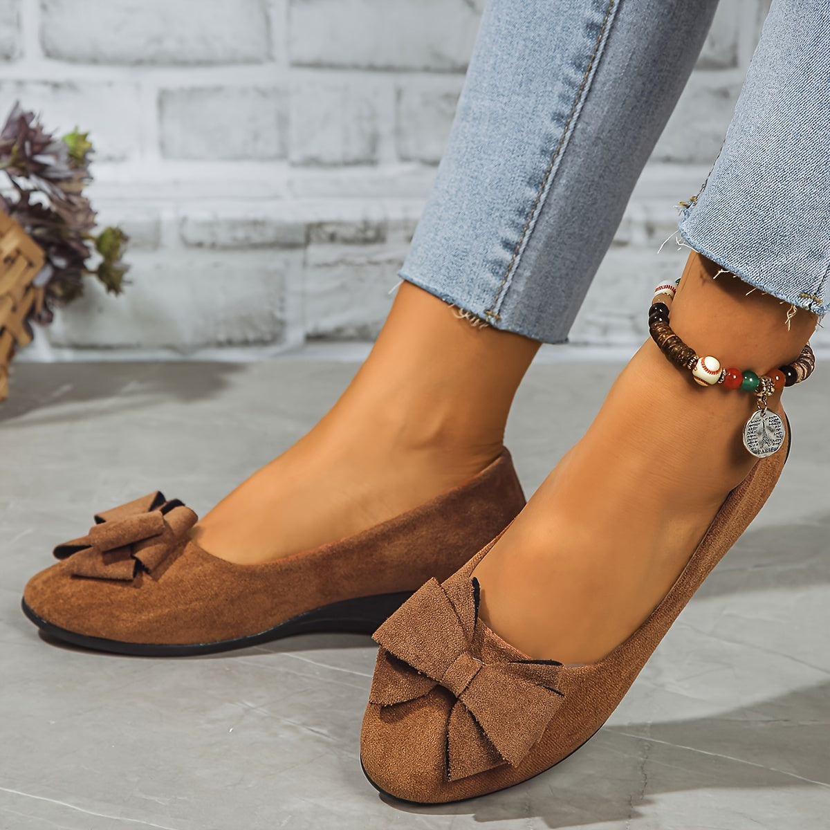 Zapatos de cuña con lazo